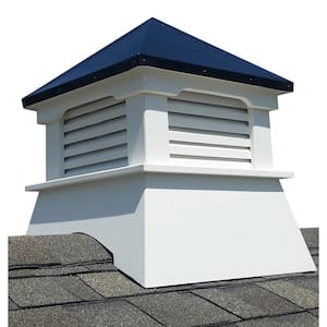 Bryce 20 in. x 20 in. x 26 in. Composite Vinyl Cupola with Black Aluminum Roof
