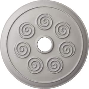 2 in. x 25-1/2 in. x 25-1/2 in. Polyurethane Spiral Ceiling Medallion, Ultra Pure White