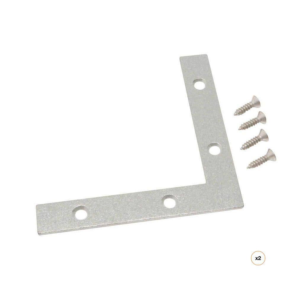 Everbilt 4 in. Galvanized Flat Corner Brace, 2-Pack - The Home Depot