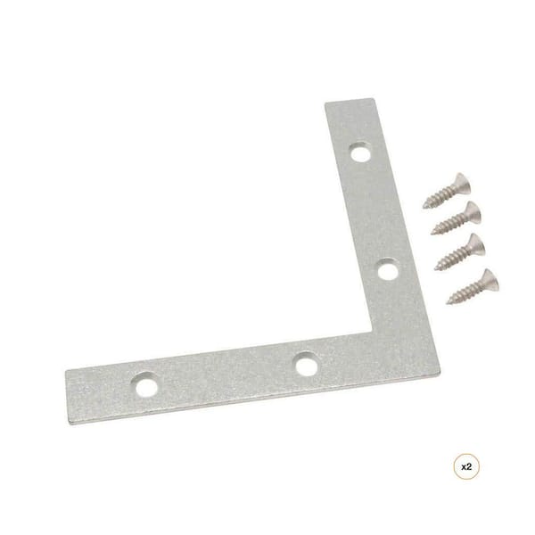4 in. Galvanized Flat Corner Brace, 2-Pack