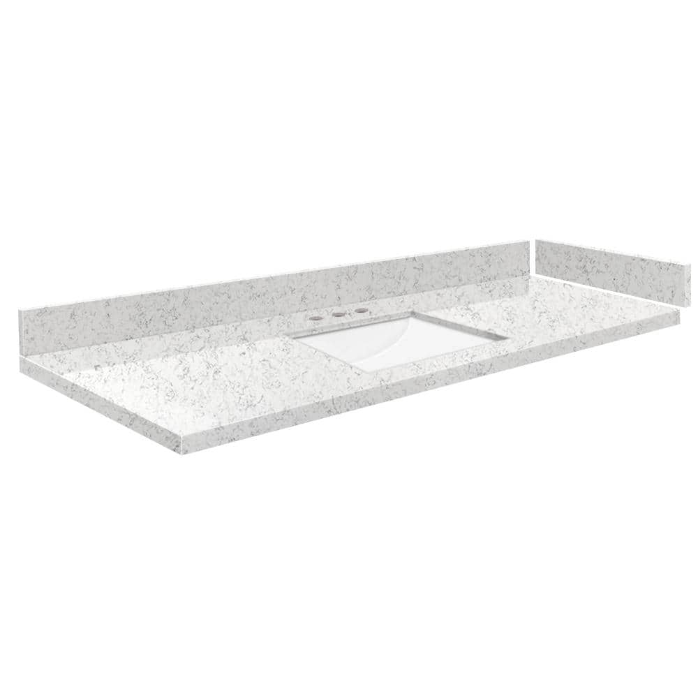 Silestone 55 in. W x 22.25 in. D Quartz White Rectangular Single Sink Vanity Top in Lyra price history on PriceWatchPro