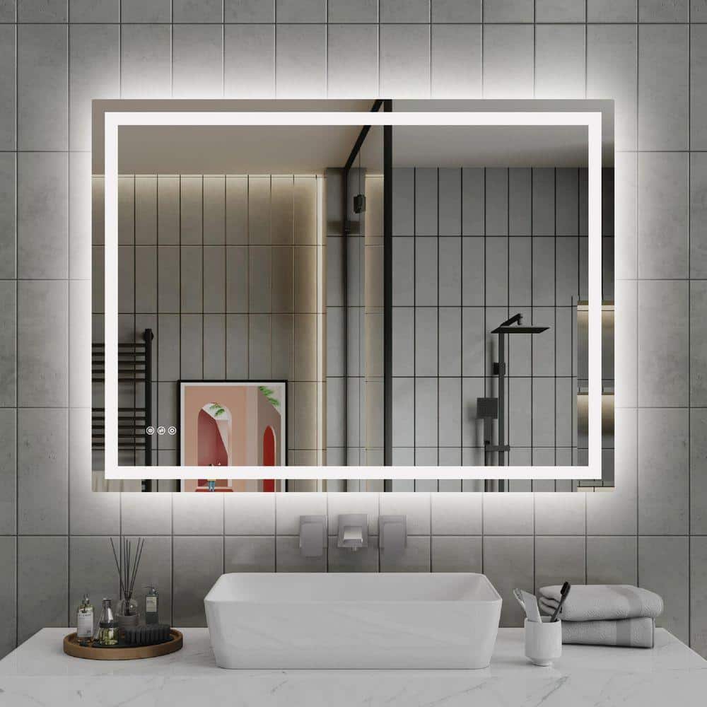48 in. W x 36 in. H Rectangular Frameless Dimmable Front-Lit and Back-Lit LED Light Wall Mount Bathroom Vanity Mirror price history on PriceWatchPro