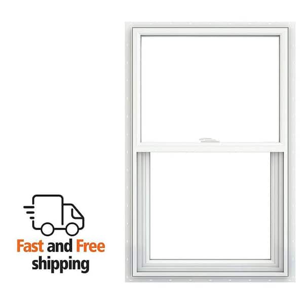 V-2500 Series 35.5 in. x 53.5 in. Single Hung Vinyl Low-E White Nail Fin Frame New Construction Tilt-In Window