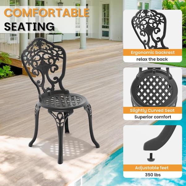 2 seat patio umbrella chair wrought iron MFSTUDIO 5 Pcs Dining Set fo 4, 42