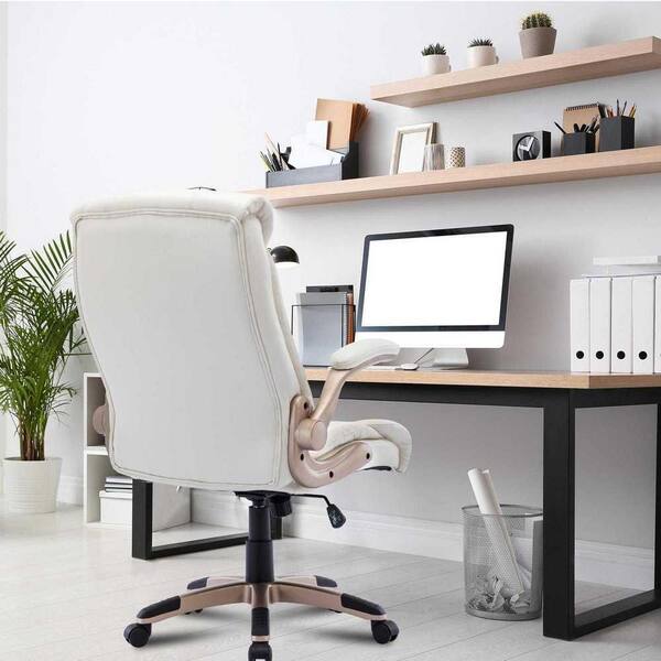 Giantex Home Office Desk Chair Set, 2 / White