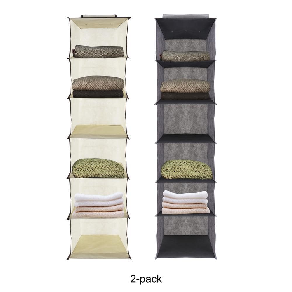 Home Expressions 6-Compartment Hanging Organizers, Color: Grey