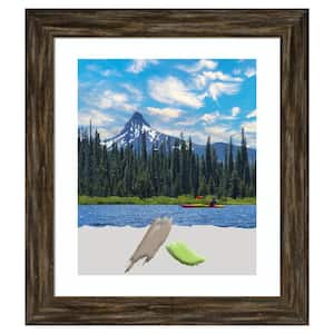 Fencepost Brown Narrow Wood Picture Frame Opening Size 20 x 24 in. (Matted To 16 x 20 in.)