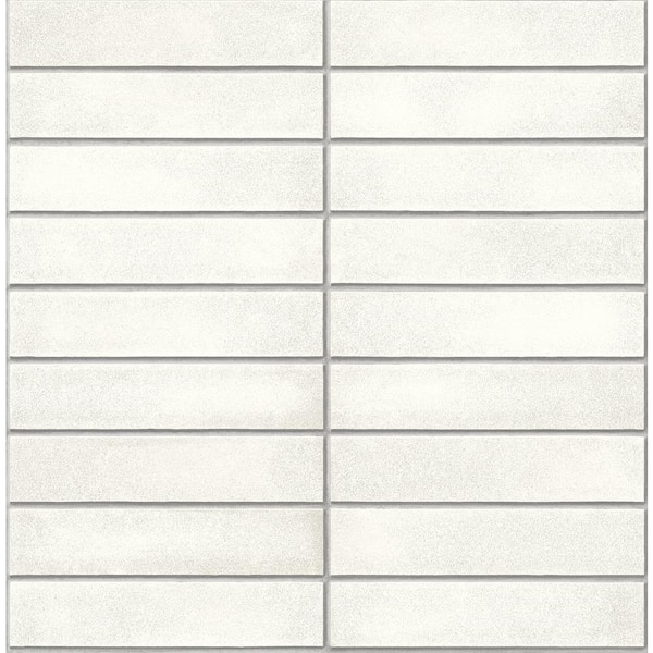 A-Street Prints Perkins White Modern Brick Paper Strippable Roll (Covers 56.4 sq. ft.)