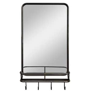 19 in. W x 33 in. H Rounded Corners Rectangular Metal Framed Wall Mount Modern Decor Bathroom Vanity Mirror