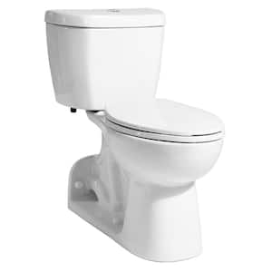 2-Piece 0.95 GPF Rear-Outlet Single Flush Elongated Toilet with Stealth Technology in White, Seat Not Included