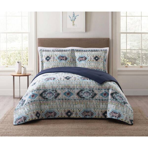 Style 212 Simone Tribal Blue King Comforter Set