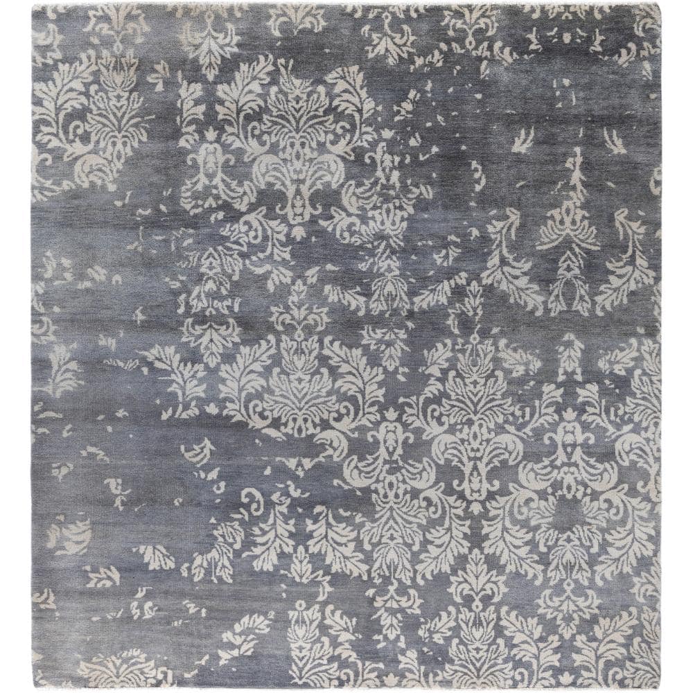 Ikat Gray 9 X 12 Hand-Knotted Wool Silk Indoor Area Rug price history on PriceWatchPro