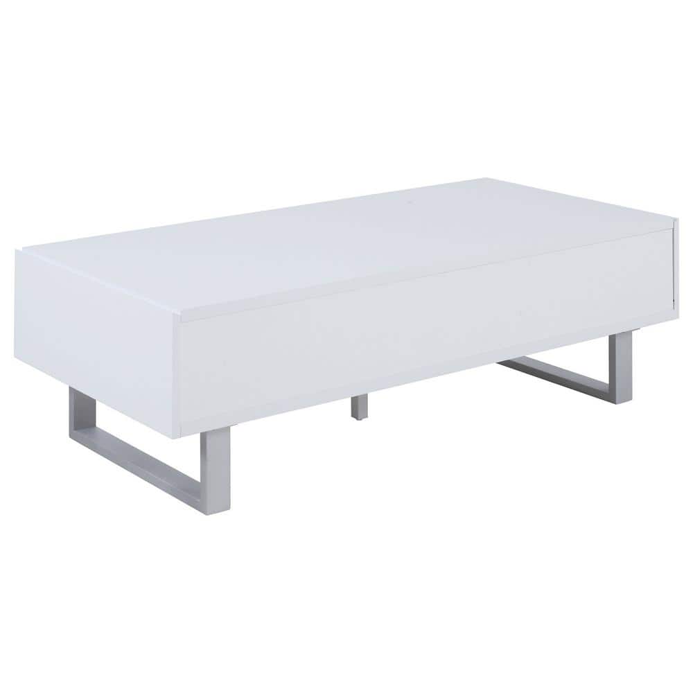 Atchison Contemporary 2-Drawer High Glossy White Coffee Table