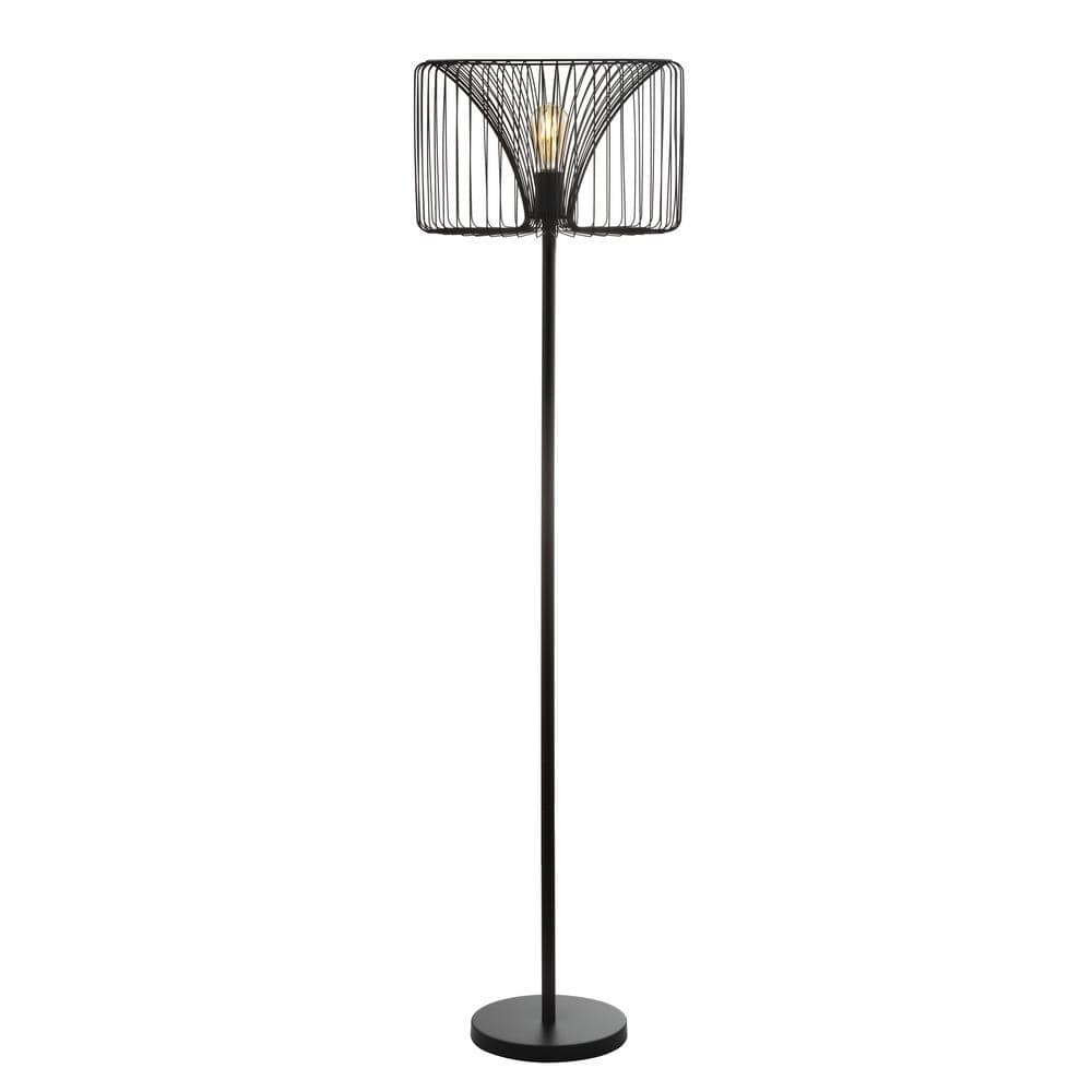 Gridley Transitional 61" Black Matte Metal LED Floor Lamp