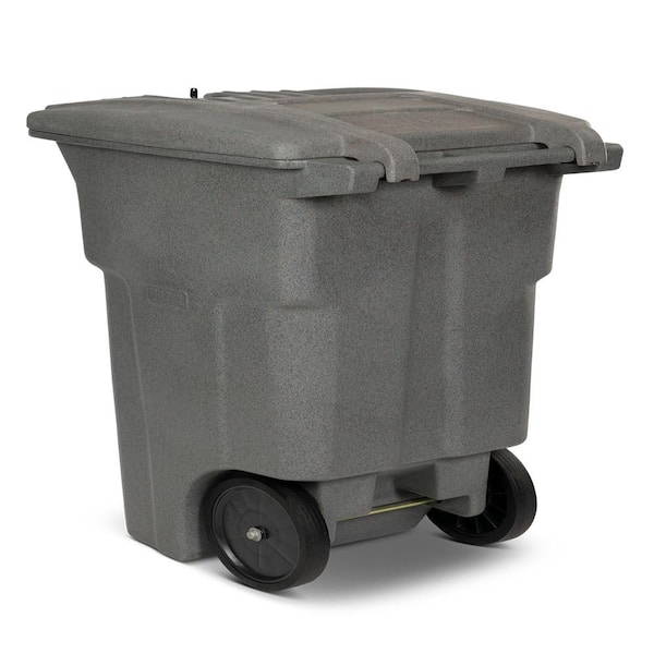 Toter 64 Gal. Graystone Document Trash Can with Wheels and Lid