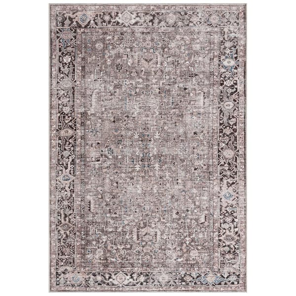 Everwash Callaghan Edith Lavender Grey 4 ft. x 6 ft. Geometric Machine Washable Area Rug