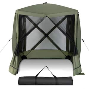 6.7 ft. x 6.7 ft. Green Pop Up Gazebo with Netting and Carry Bag