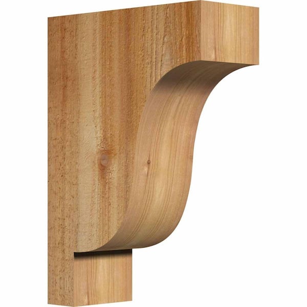 Ekena Millwork 4 in. x 10 in. x 14 in. Western Red Cedar Newport Rough Sawn Corbel