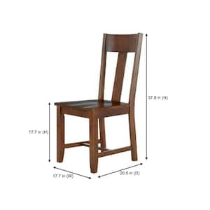 Walnut Brown Finish Dining Chair (Set of 2) (19.97 in. W x 37.44 in. H)