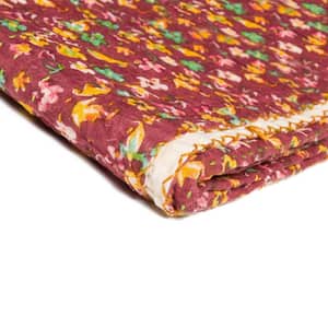 Josephine Maroon/Multi-Colored Modern Cotton Throw Blanket