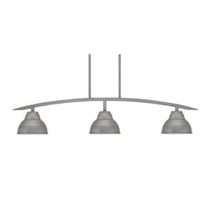 Siena 41 in. 3-Light Graphite Chandelier with 7 in. Graphite Metal Shades no bulbs included