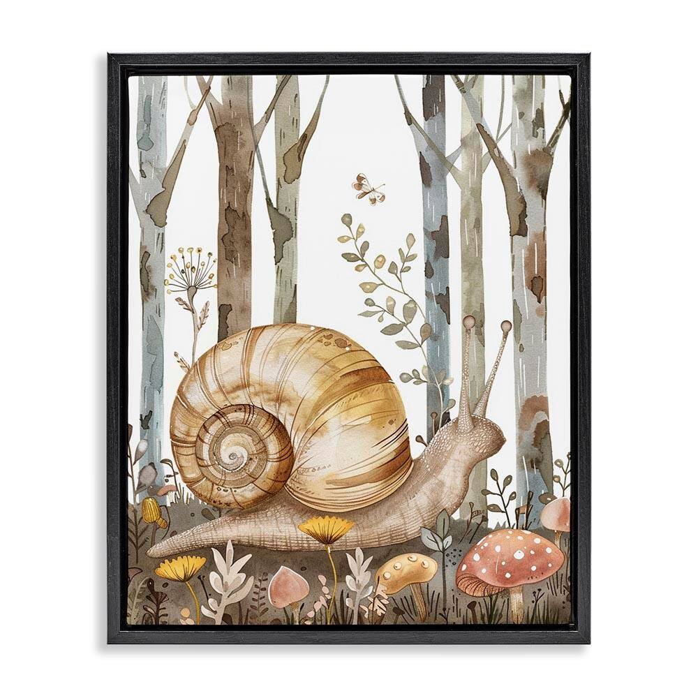 Woodland Snail Nature by LSR Design Studio Black Floater Frame Nature Graphic Art Print 21 in. x 17 in. price history on PriceWatchPro