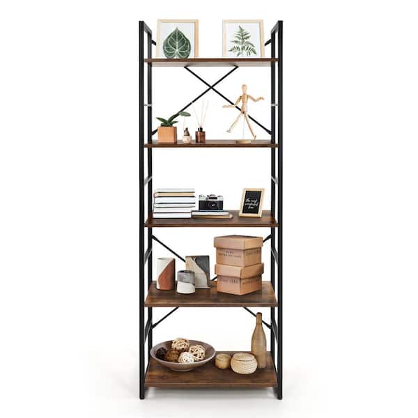 Standing Shelves Made With Reclaimed Wood and Steel X Support, Choose Width  and Finish. 