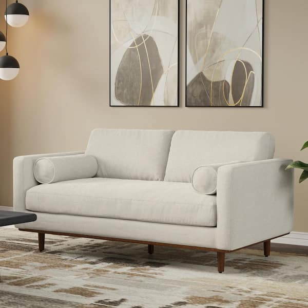 Simpli Home Morrison 72 in. Straight Arm Woven-Blend Fabric