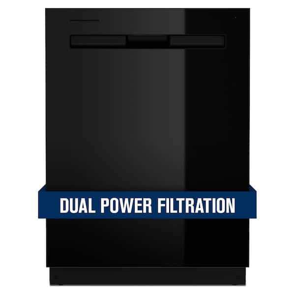 Maytag 24 in. Black Top Control Built-in Tall Tub Dishwasher with Dual Power Filtration, 47 dBA