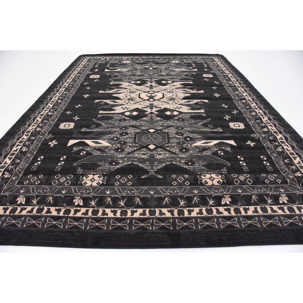 Handmade Black Synthetic 9' x 12' Rectangular Area Rug