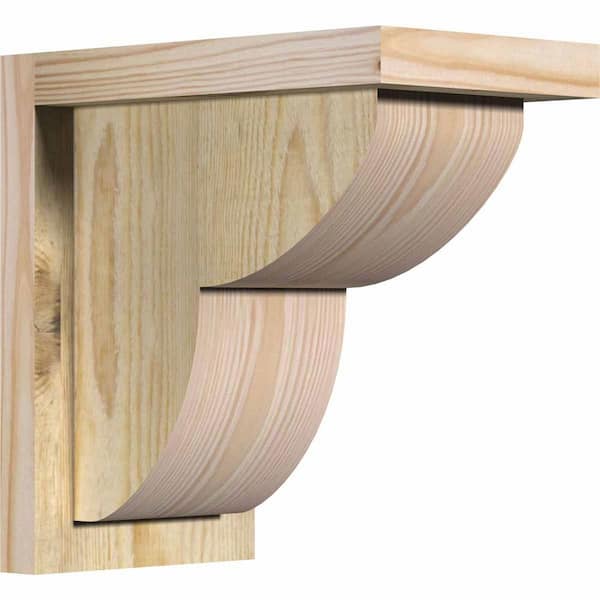 Ekena Millwork 6 in. x 10 in. x 10 in. Douglas Fir Crestline Rough Sawn Corbel with Backplate
