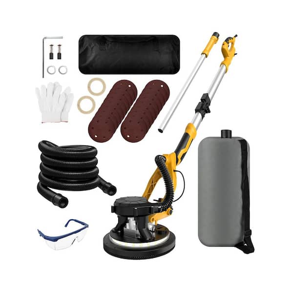 1250W Drywall Sander with Dust Collection, 5-Speed 800-1800RPM, Extendable Handle, LED Light, Includes 18 Sanding Discs