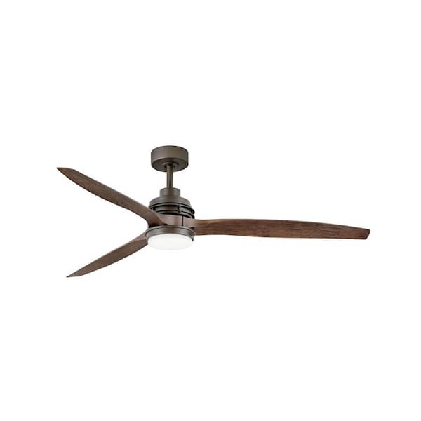 HINKLEY ARTISTE 60 in. Indoor/Outdoor Integrated LED Metallic Matte Bronze Ceiling Fan with Remote Control