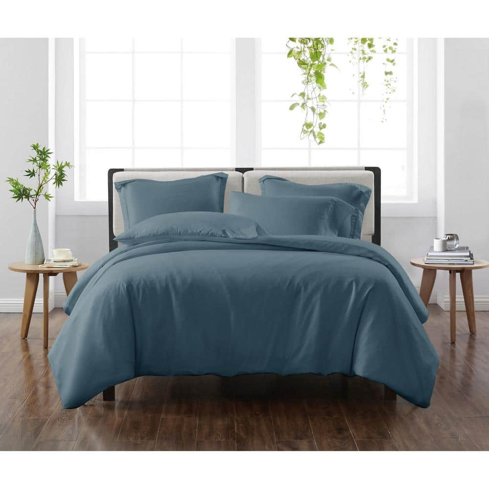 solid blue duvet cover queen