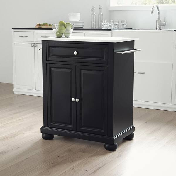 Crosley Alexandria Solid Granite Top Kitchen Island - Black