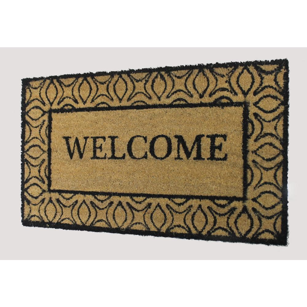 Welcome Natural 18 in. W x 30 in. L Coir Non-Slip Indoor Outdoor Door Mat