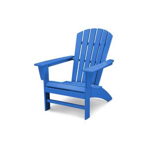 Grant Park Traditional Curveback Pacific Blue Plastic Patio Adirondack Outdoor Chair