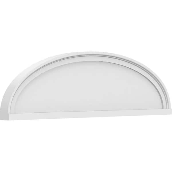 Ekena Millwork 2 in. x 38 in. x 10-1/2 in. Elliptical Smooth Architectural Grade PVC Pediment Moulding