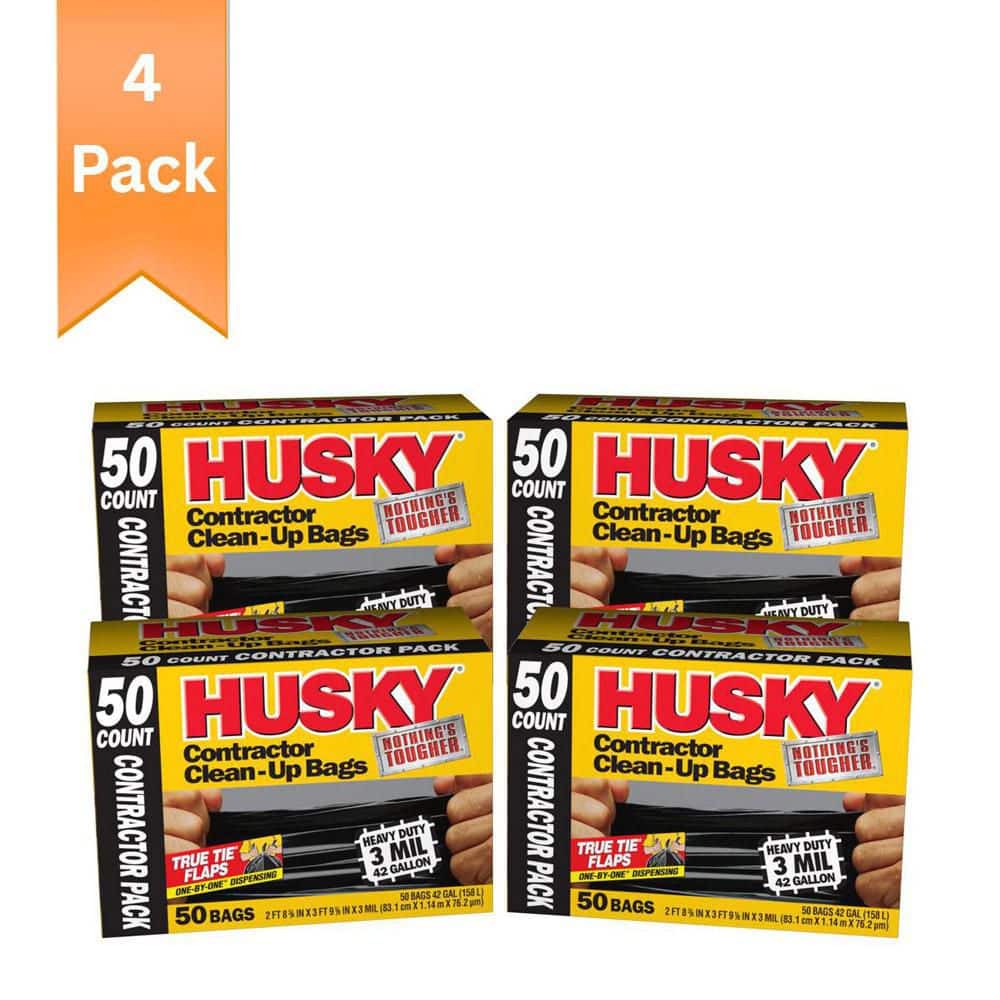 Husky 42 Gal. Heavy-Duty Clean-Up Bags (200-Count) HK42WC050B-4PK
