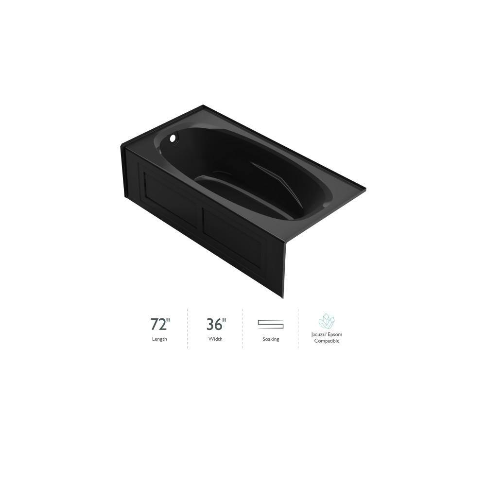 Amiga 72" White Acrylic Alcove Soaking Bathtub