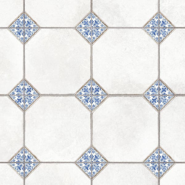 Englishtown Blue 13 in. x 13 in. Porcelain Floor and Wall Tile (10.76 sq. ft. /Case)