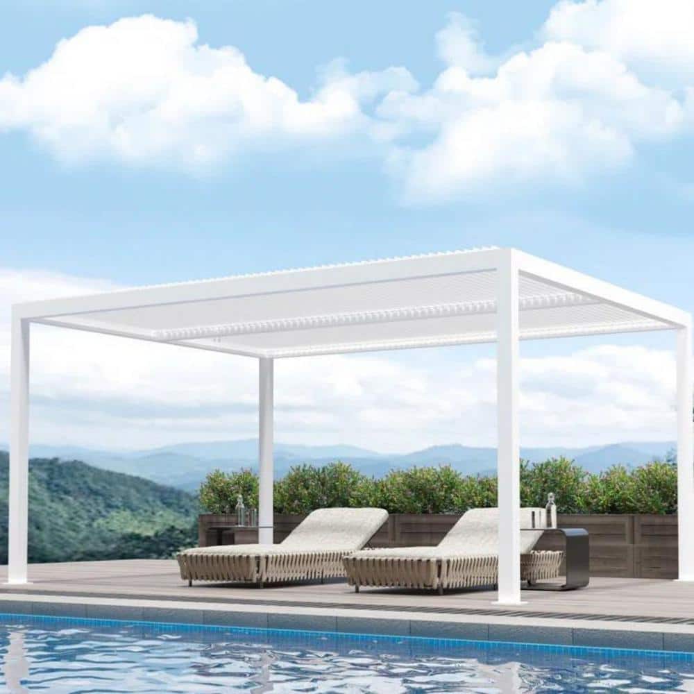 Alpen Outdoors
アルミユニットテーブル88 PURPLE LEAF 12 ft. x 16 ft. White Aluminum Outdoor Louvered