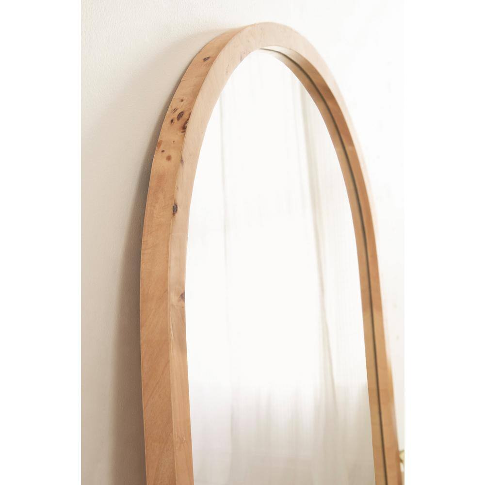 Natural Burlwood Arched Vanity Mirror, 22 x 32 Inch