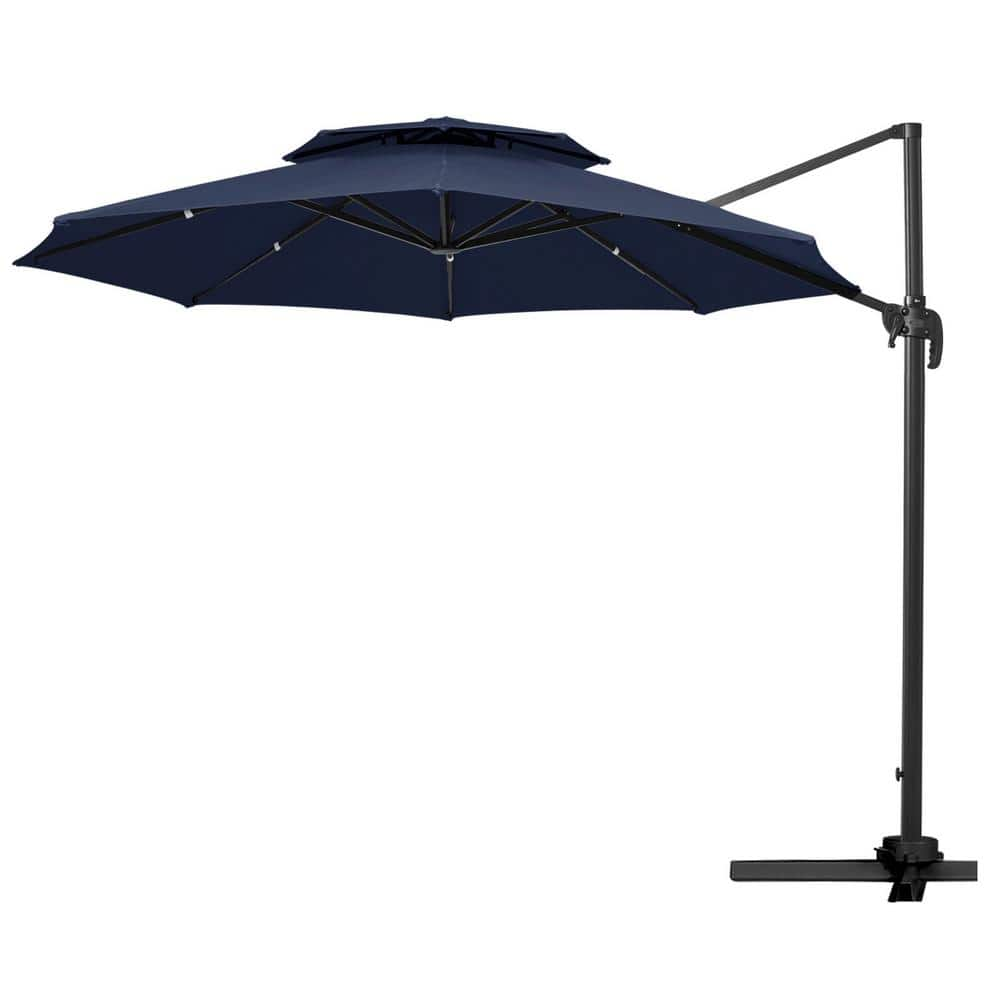 Reviews For JEAREY 12 Ft. Aluminum 360-Degree Rotation Cantilever Patio ...