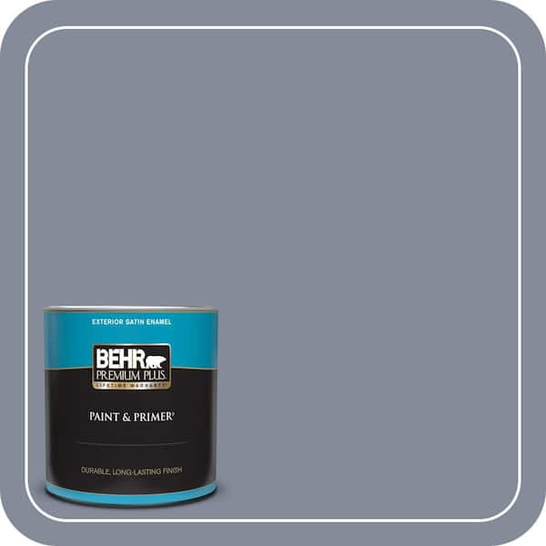 BEHR PREMIUM PLUS 1 qt. #PPU15-08 River Tour Satin Enamel Exterior Paint & Primer