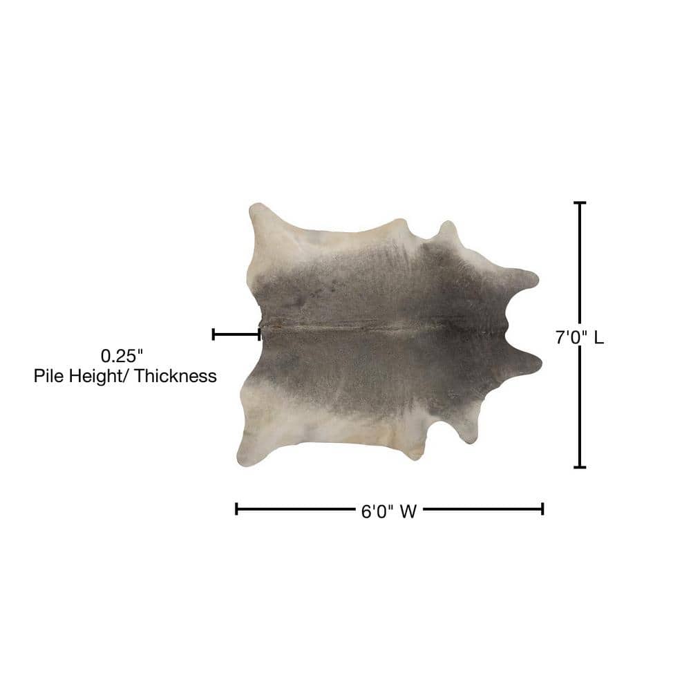 Geneva Gray Handmade Cowhide Area Rug 6' x 7'