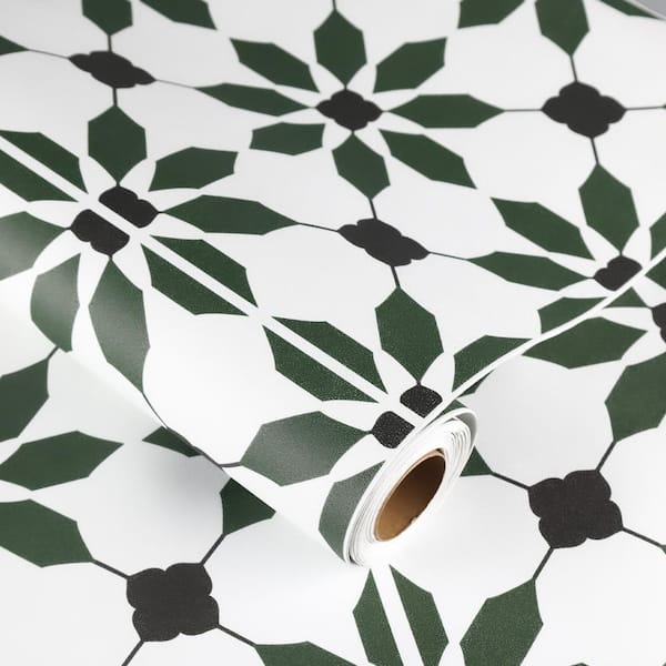 4 MIL 12 in. x 120 in. Dark Green Cut to Length Flooring Roll, Residential Vinyl Sheet Flooring, Water Resistant