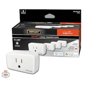15 Amp 120-Volt Indoor Smart Plug & Timer Wi-Fi Bluetooth Single Outlet Powered by Hubspace (4-Pack)