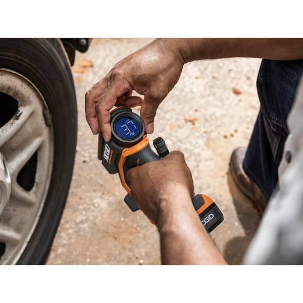 RIDGID - 18V Cordless Portable Inflator Kit with 2.0 Ah Battery and Charger