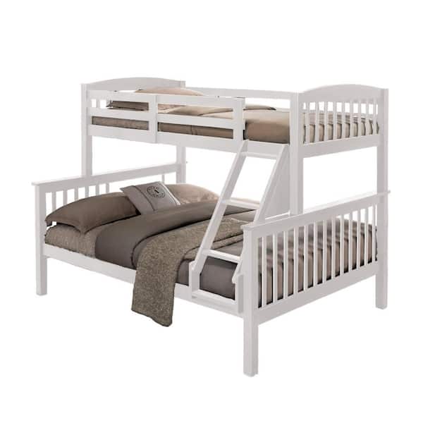 Bruke White Twin/Full Bunk Bed with Ladder